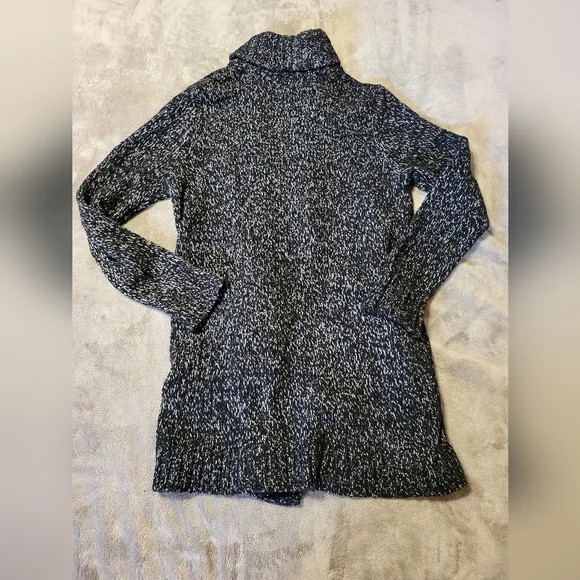 💕 NEW! Eddie Bauer Lounge Around open-front cardigan black/white L $90 NWT - Picture 9 of 16